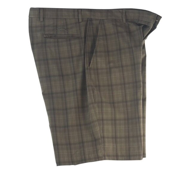 Slazenger Mens Plaid Golf Shorts Size 40 Brown Gray Polyester - Picture 4 of 11